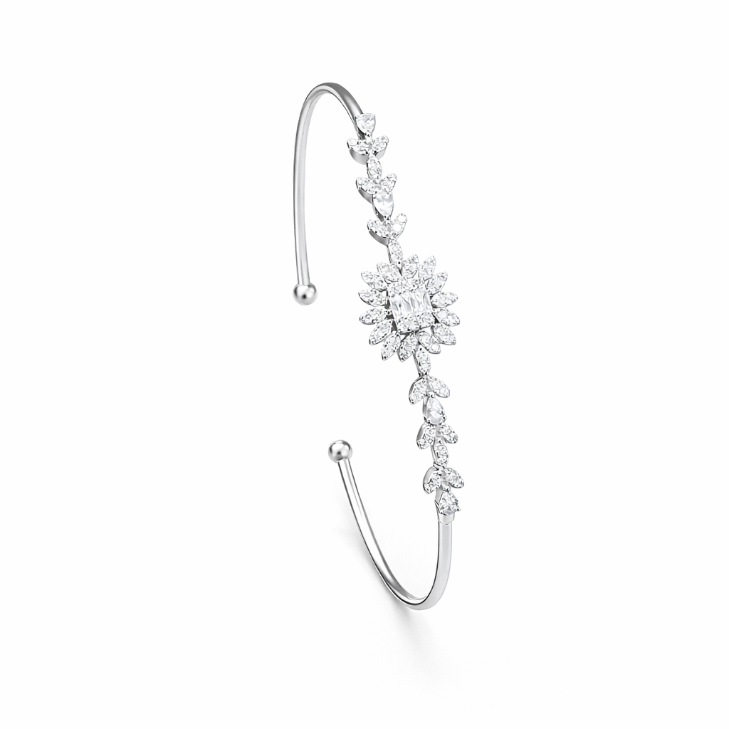 Radiant Bloom Open Cuff Bracelet