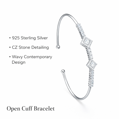 925 sterling silver cuff bracelet for women