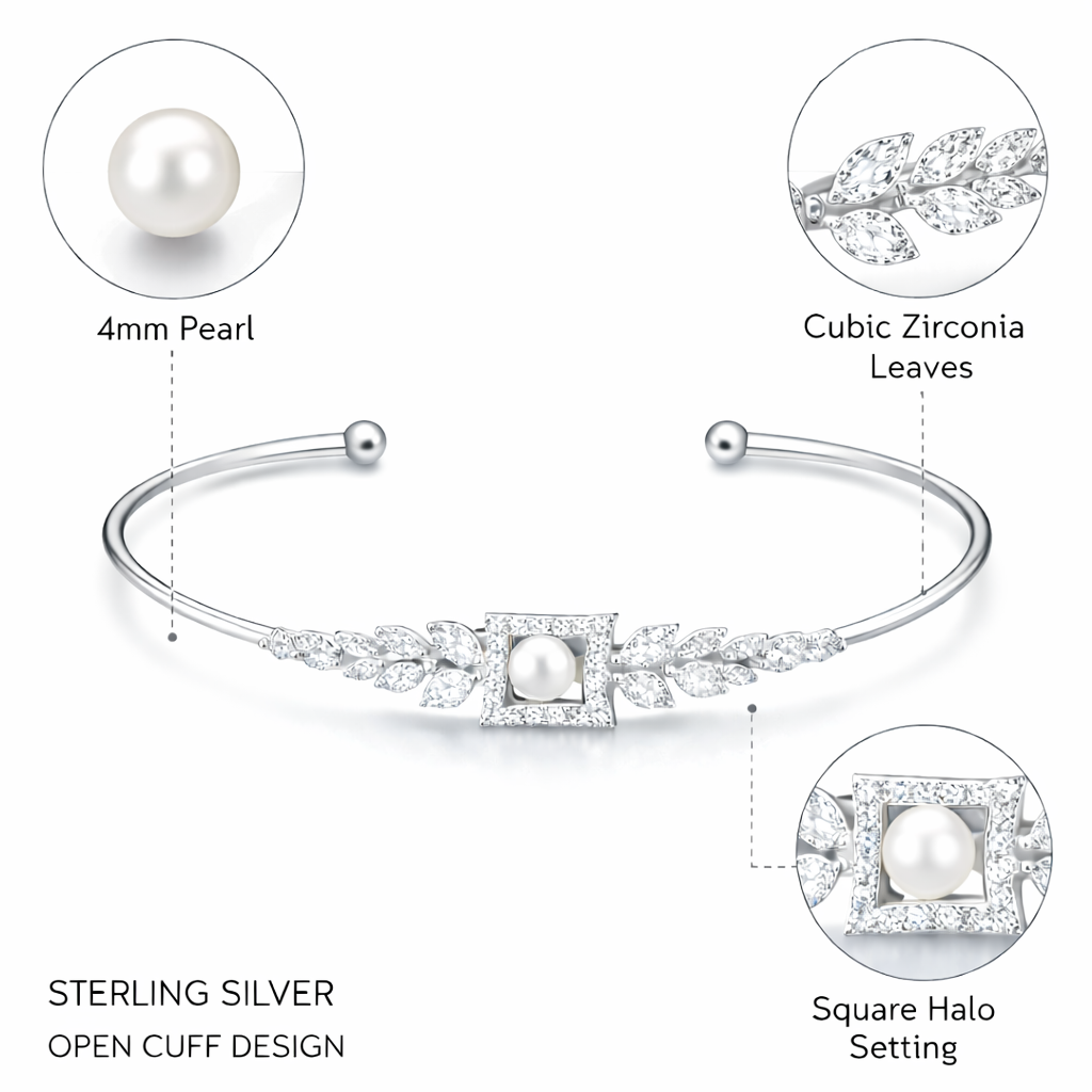 925 sterling silver cuff bracelet for women