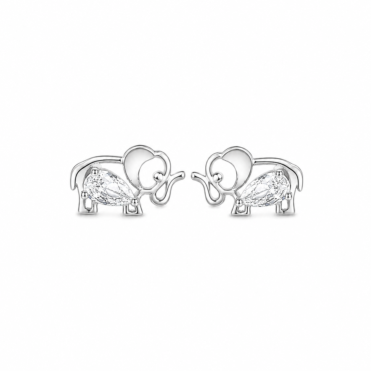 925 Silver Little Elephant Studs