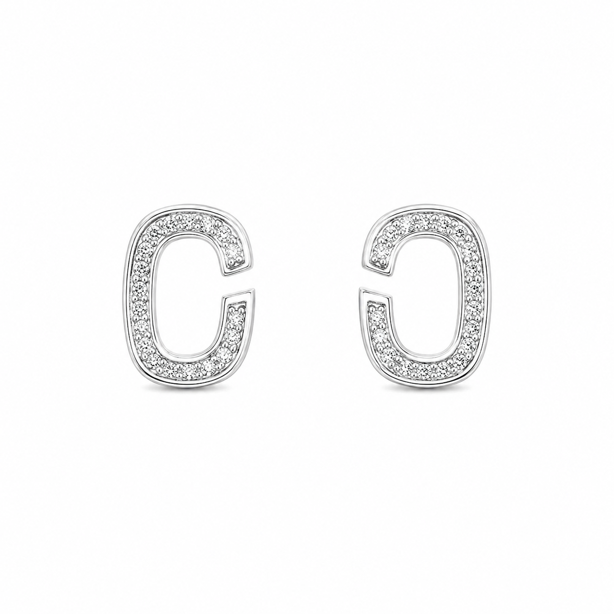 Silver Seren Oval Spark Studs