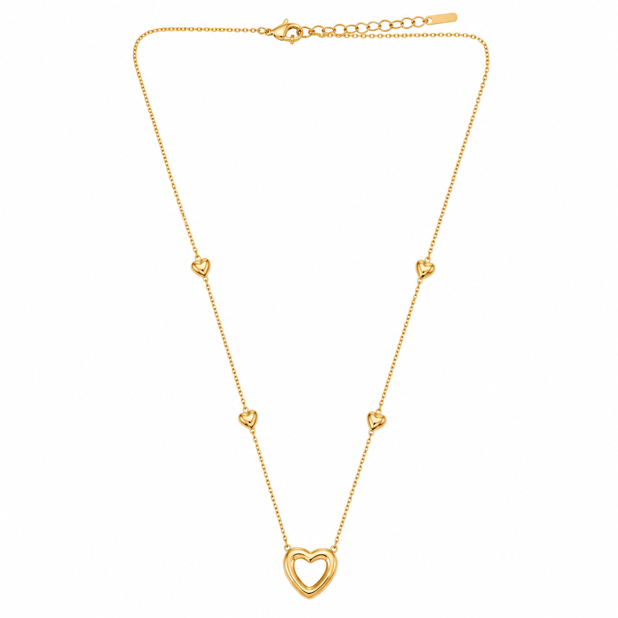 Demi Fine Heart Station Chain Necklace