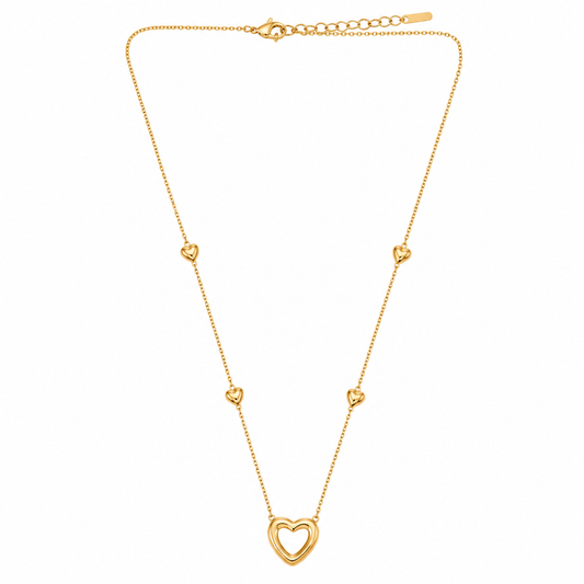 Demi Fine Heart Station Chain Necklace