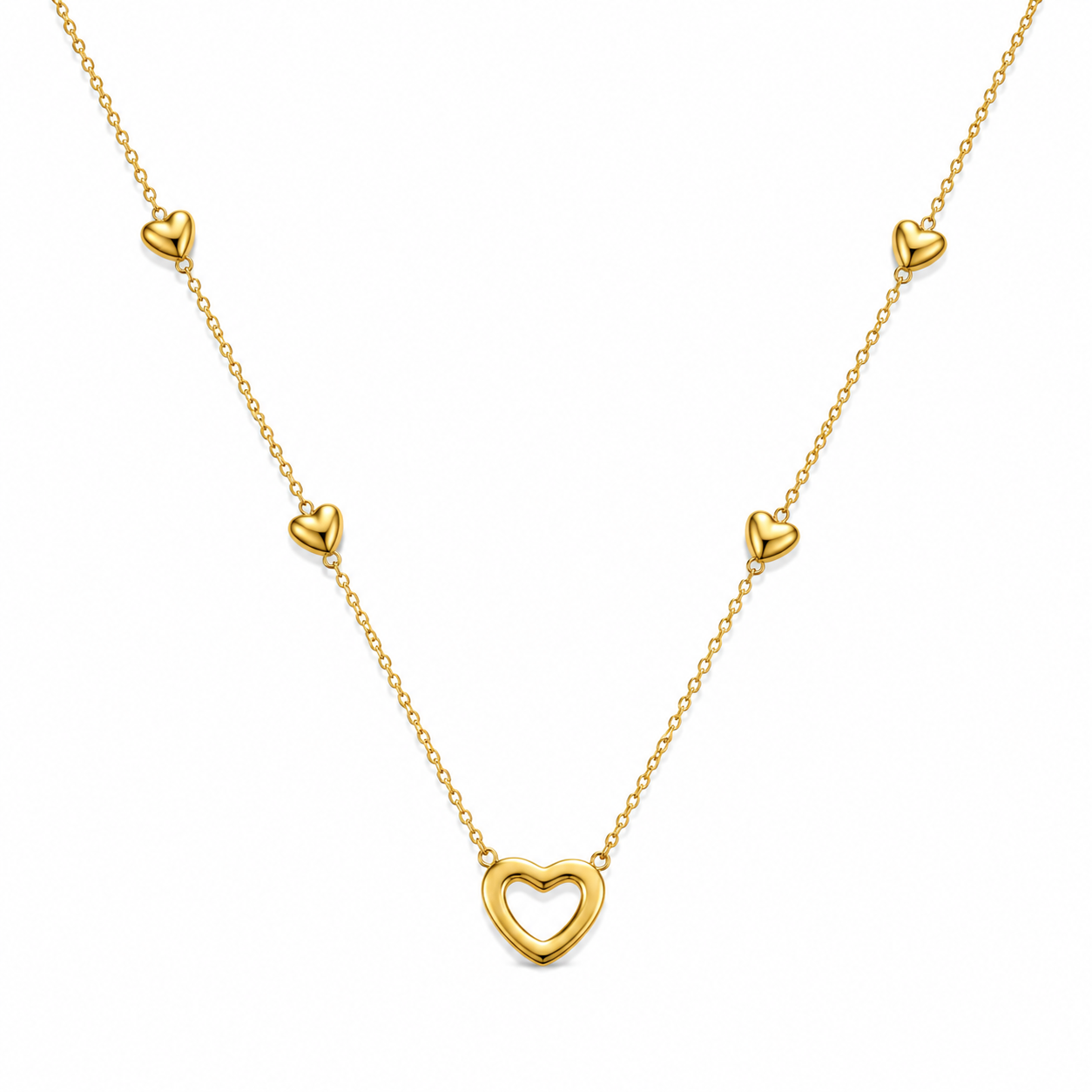 Demi Fine Heart Station Chain Necklace