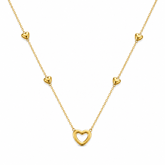 Demi Fine Heart Station Chain Necklace