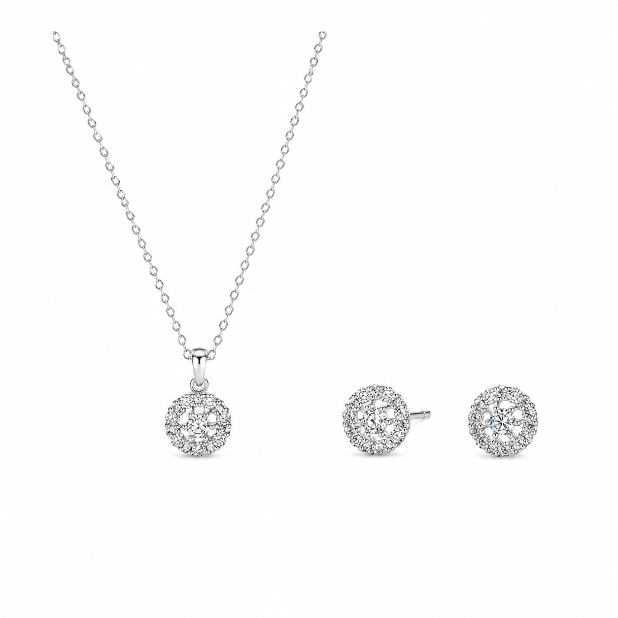 Silver Everyday Sparkle Pendant Set