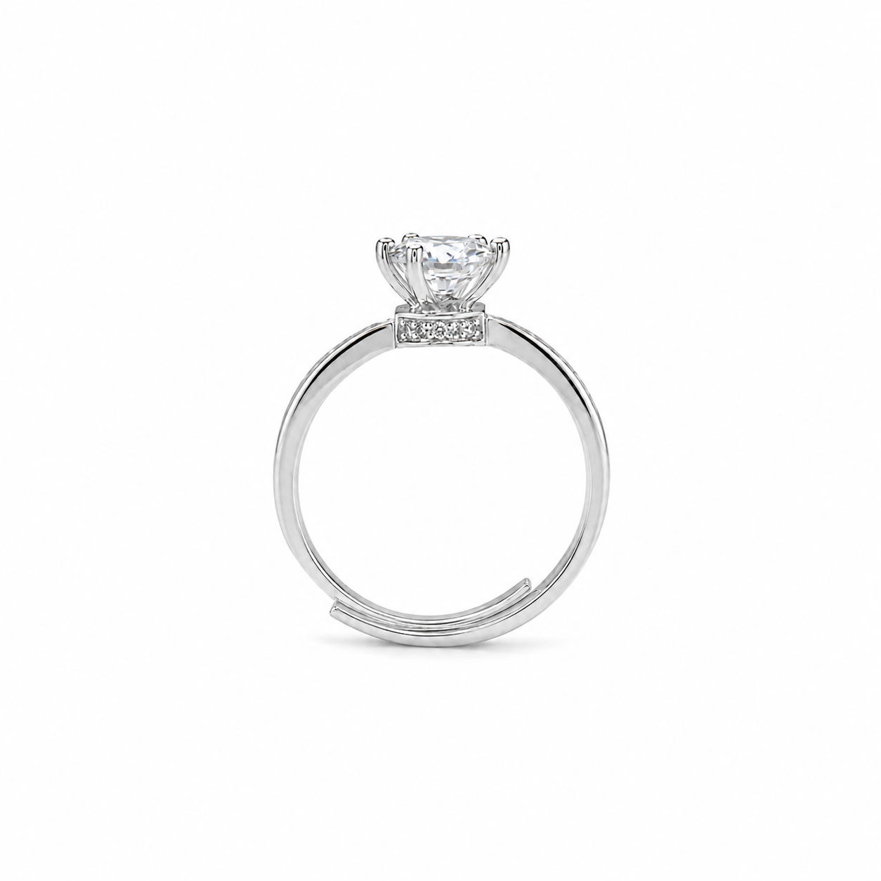 Silver Sparkle Solitaire Ring