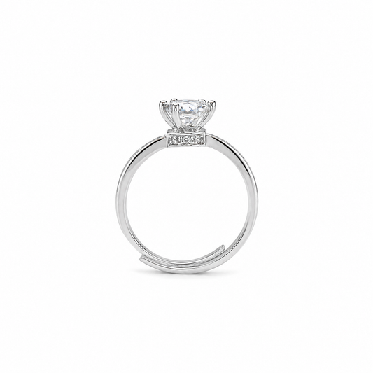 Silver Sparkle Solitaire Ring