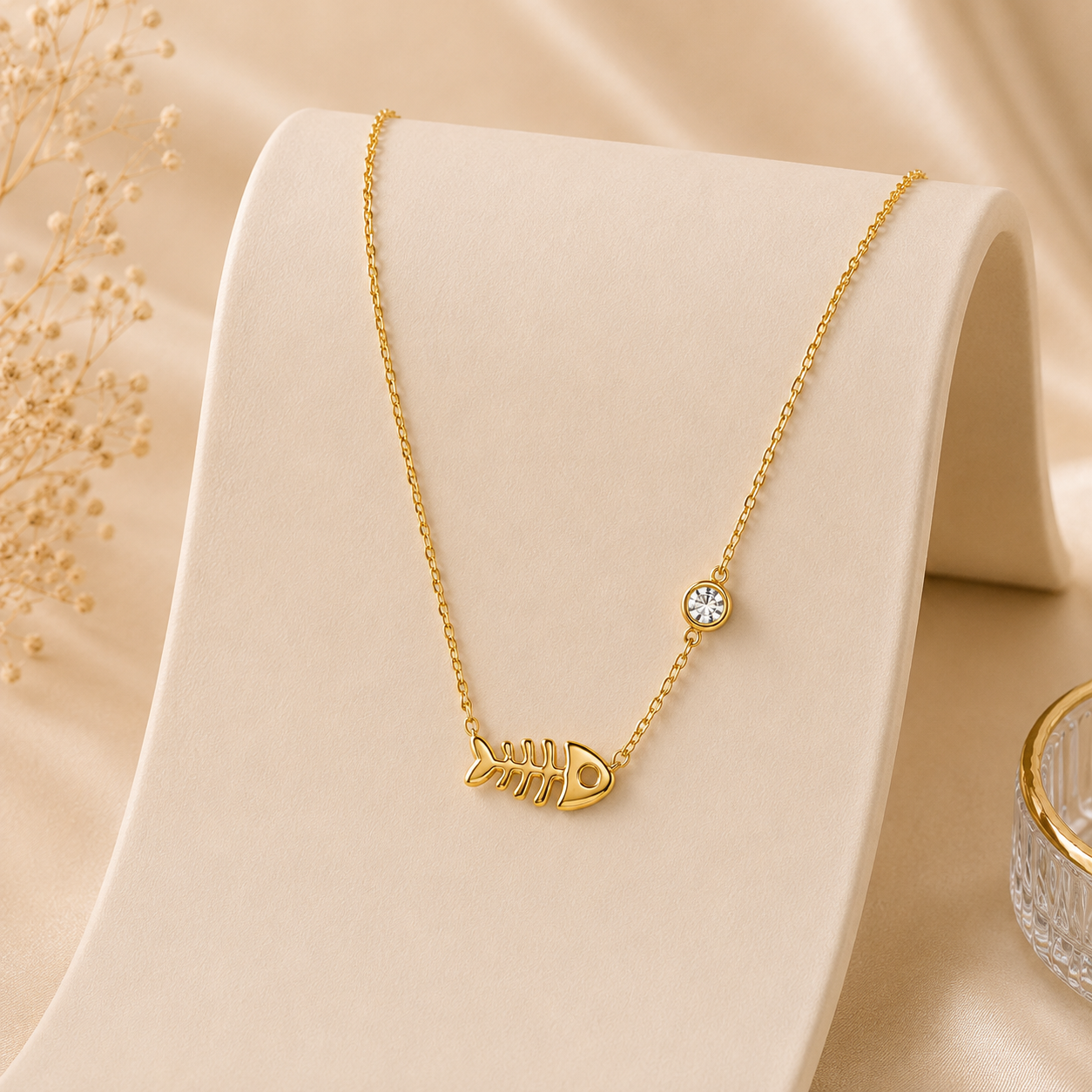 Demi Fine Golden Fishbone Necklace