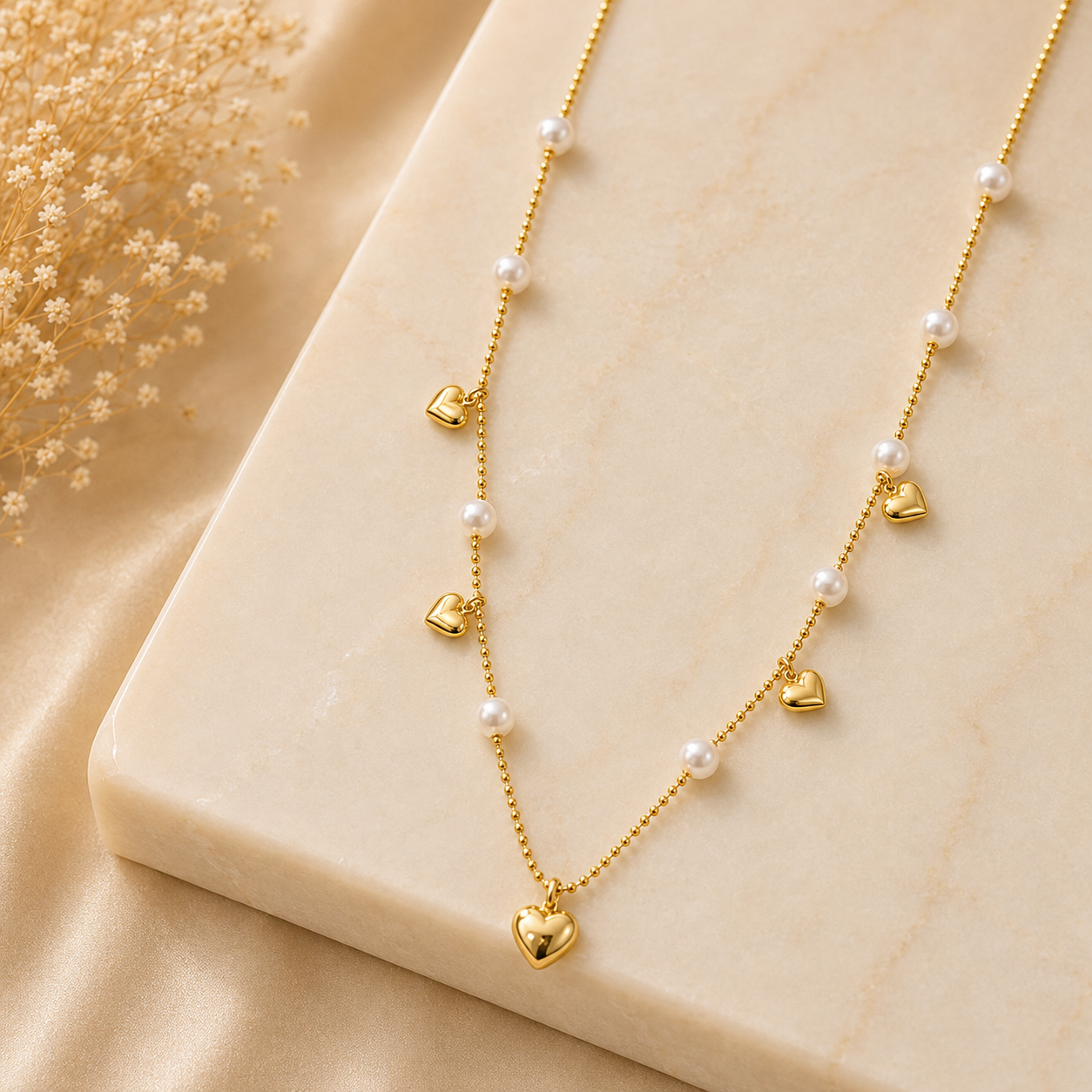 Demi Fine Heart Station Necklace