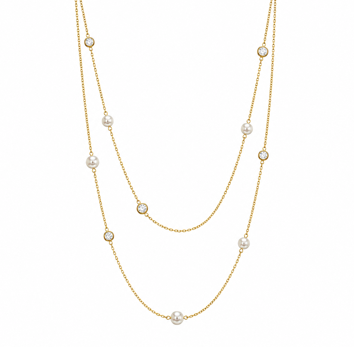 Demi Fine 2-in-1 Pearl Station Necklace & Waist Chain