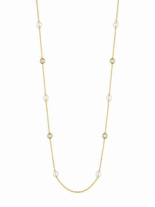 Demi Fine 2-in-1 Pearl Station Necklace & Waist Chain