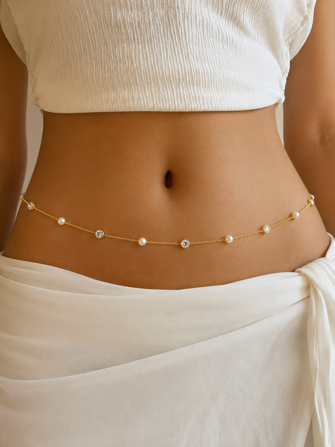 Demi Fine 2-in-1 Pearl Station Necklace & Waist Chain