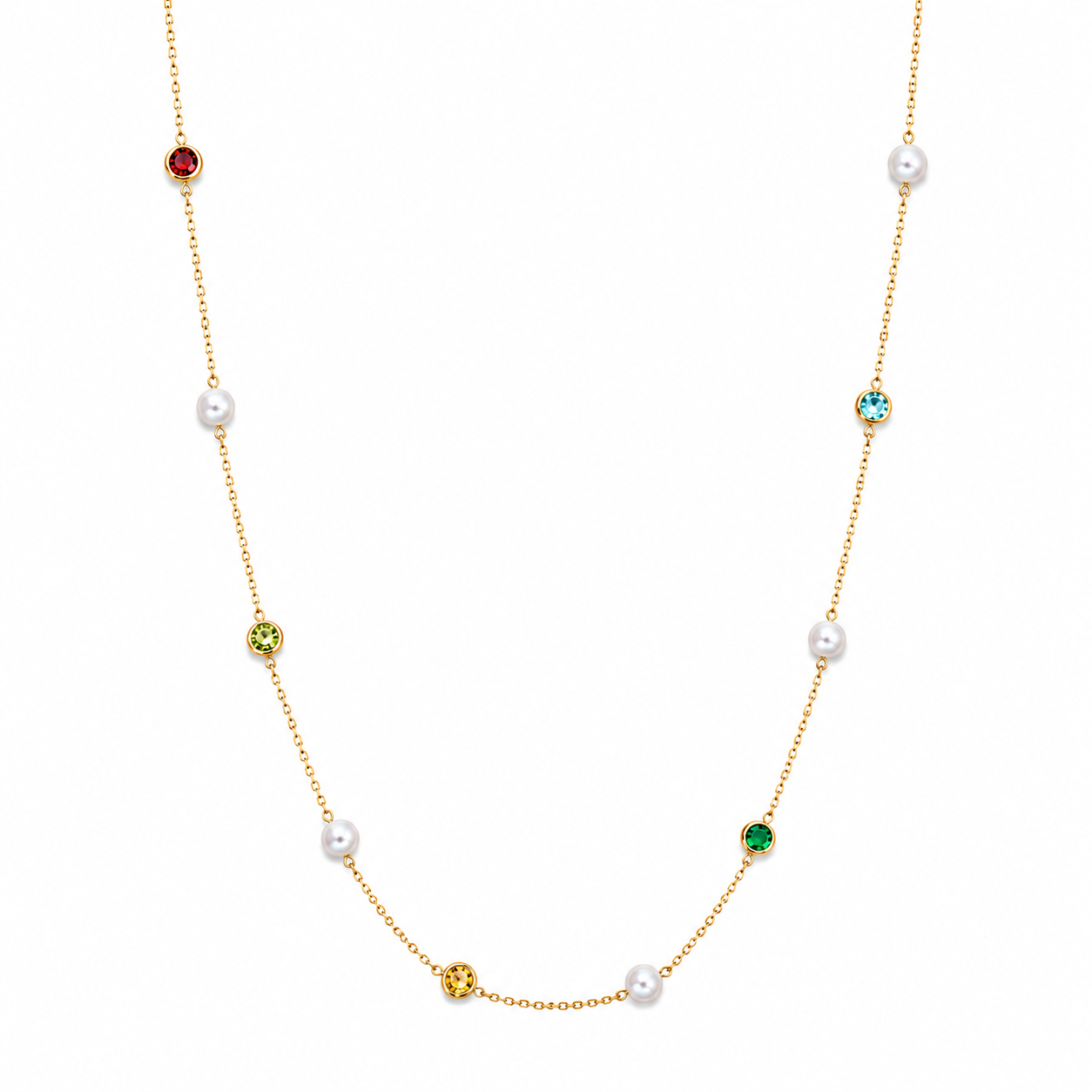 Demi Fine 2-in-1 Rainbow Charm Necklace & Waist Chain