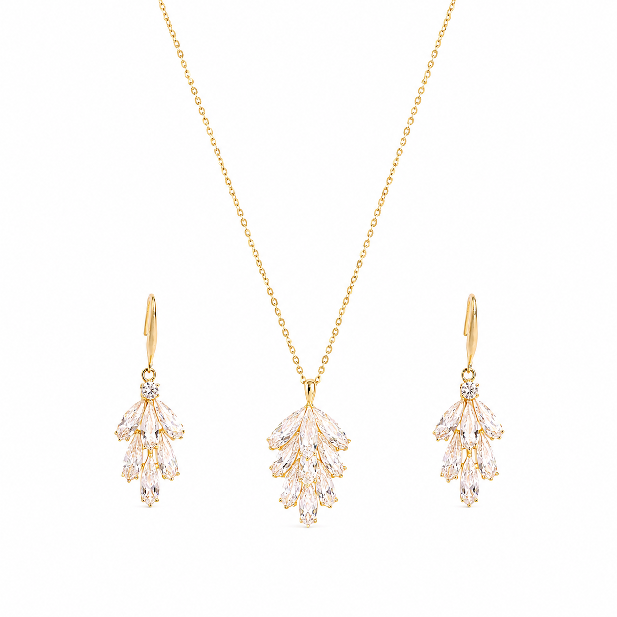 925 Silver Luxe Petal Drop Jewelry Set