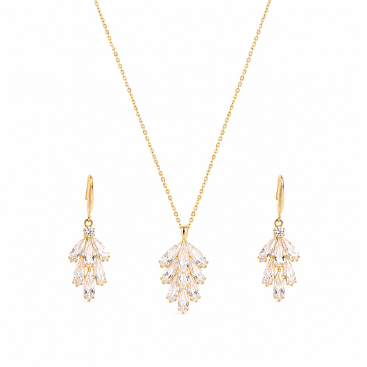 925 Silver Luxe Petal Drop Jewelry Set