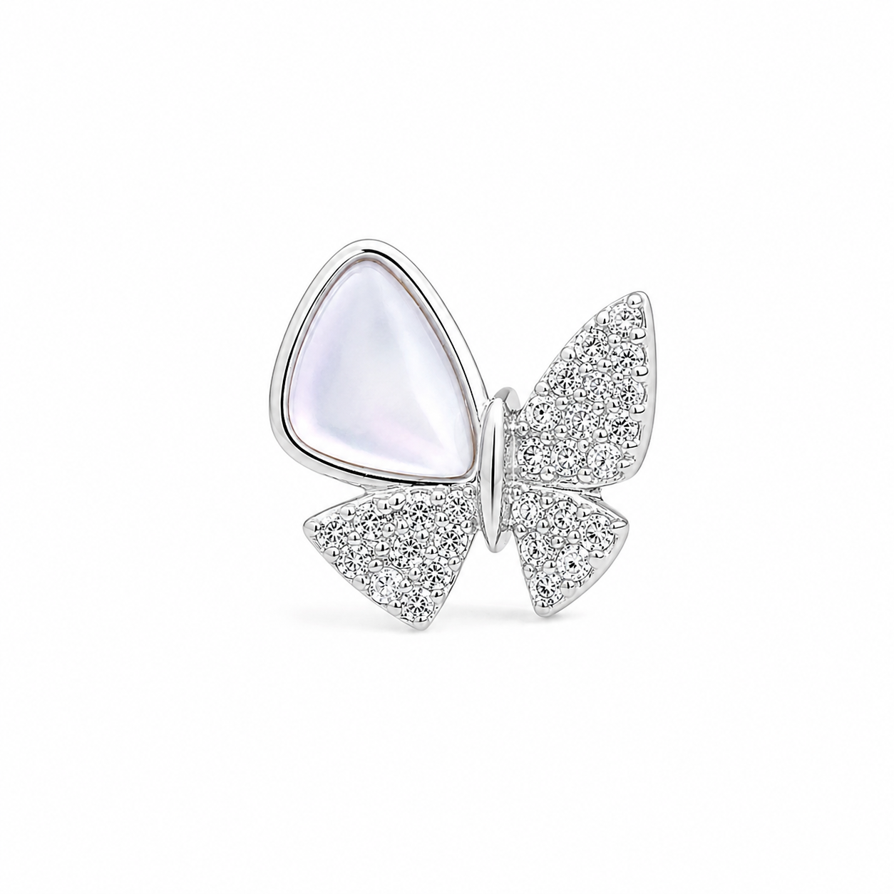 Silver Butterfly Glow Studs