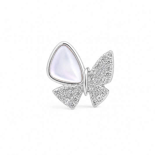 Silver Butterfly Glow Studs