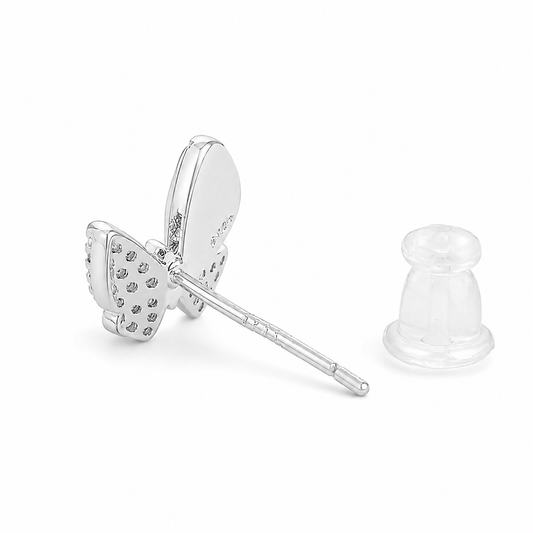 Silver Butterfly Glow Studs