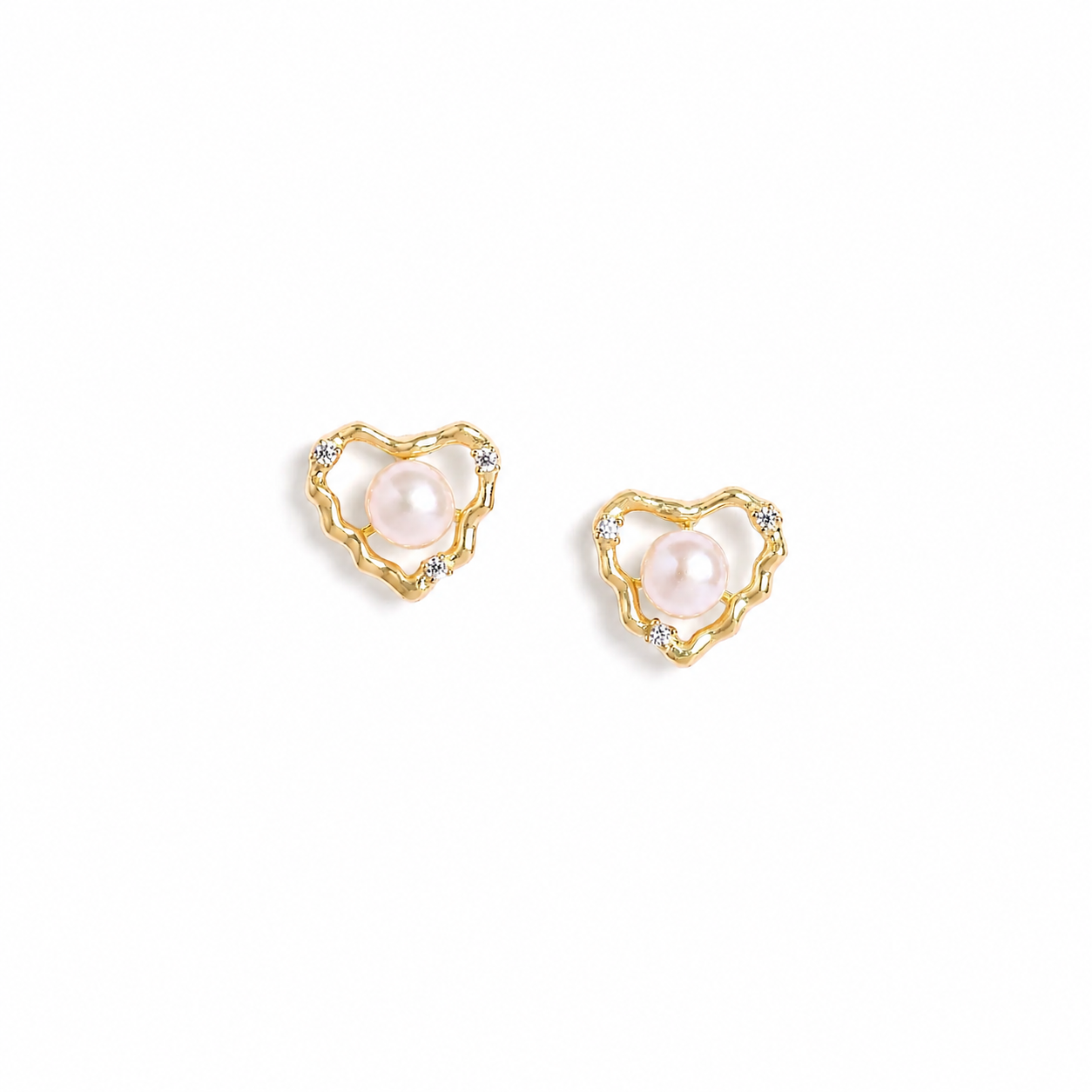 925 Silver Pearl Heart Elegance Set