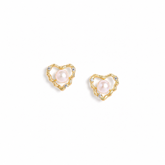 925 Silver Pearl Heart Elegance Set