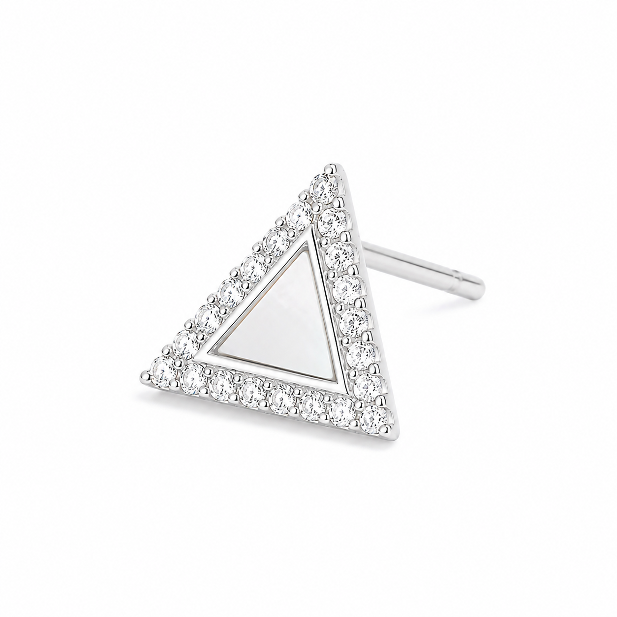 Silver Trinity Glow MOP Studs