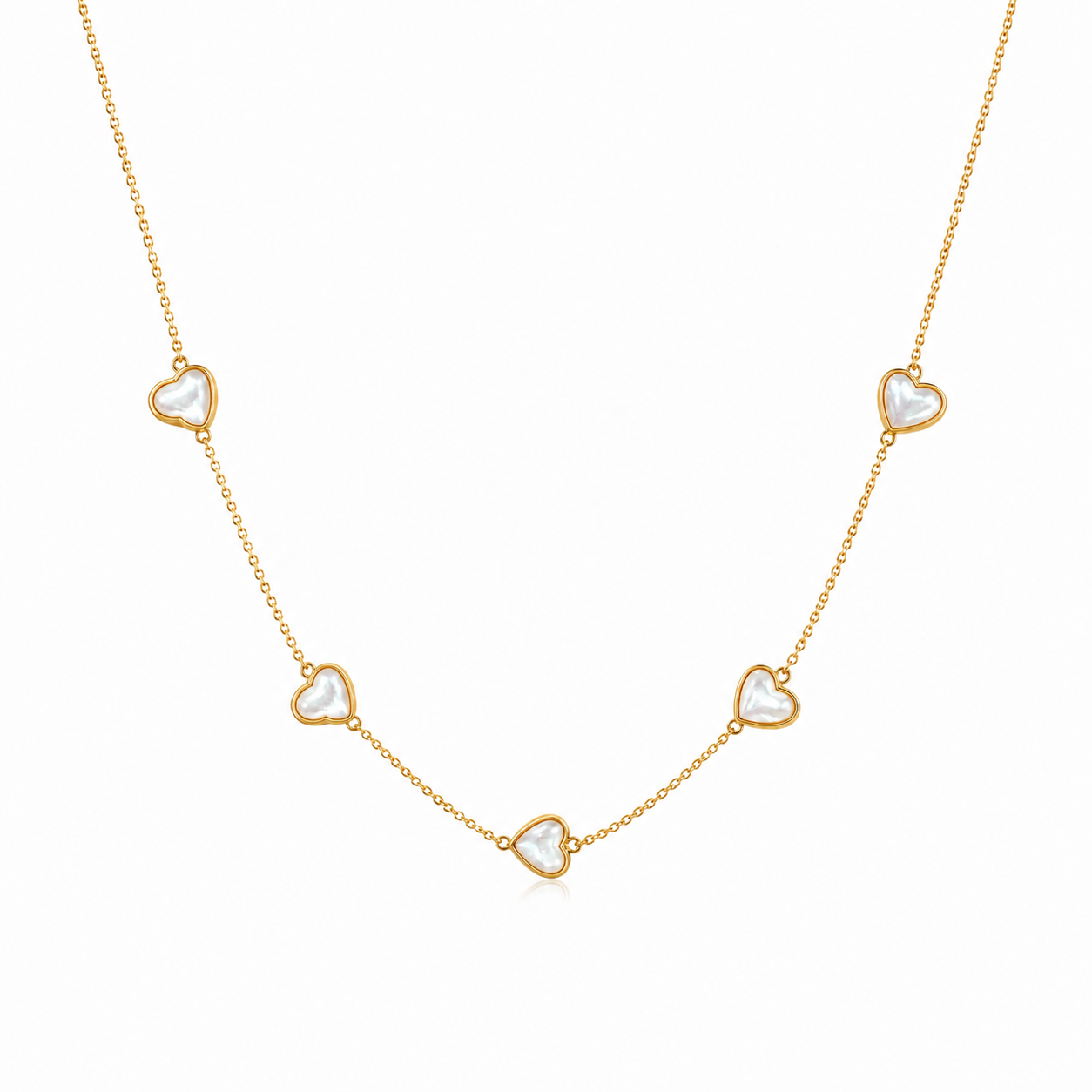 Demi Fine Amour Pearl Heart Station Necklace