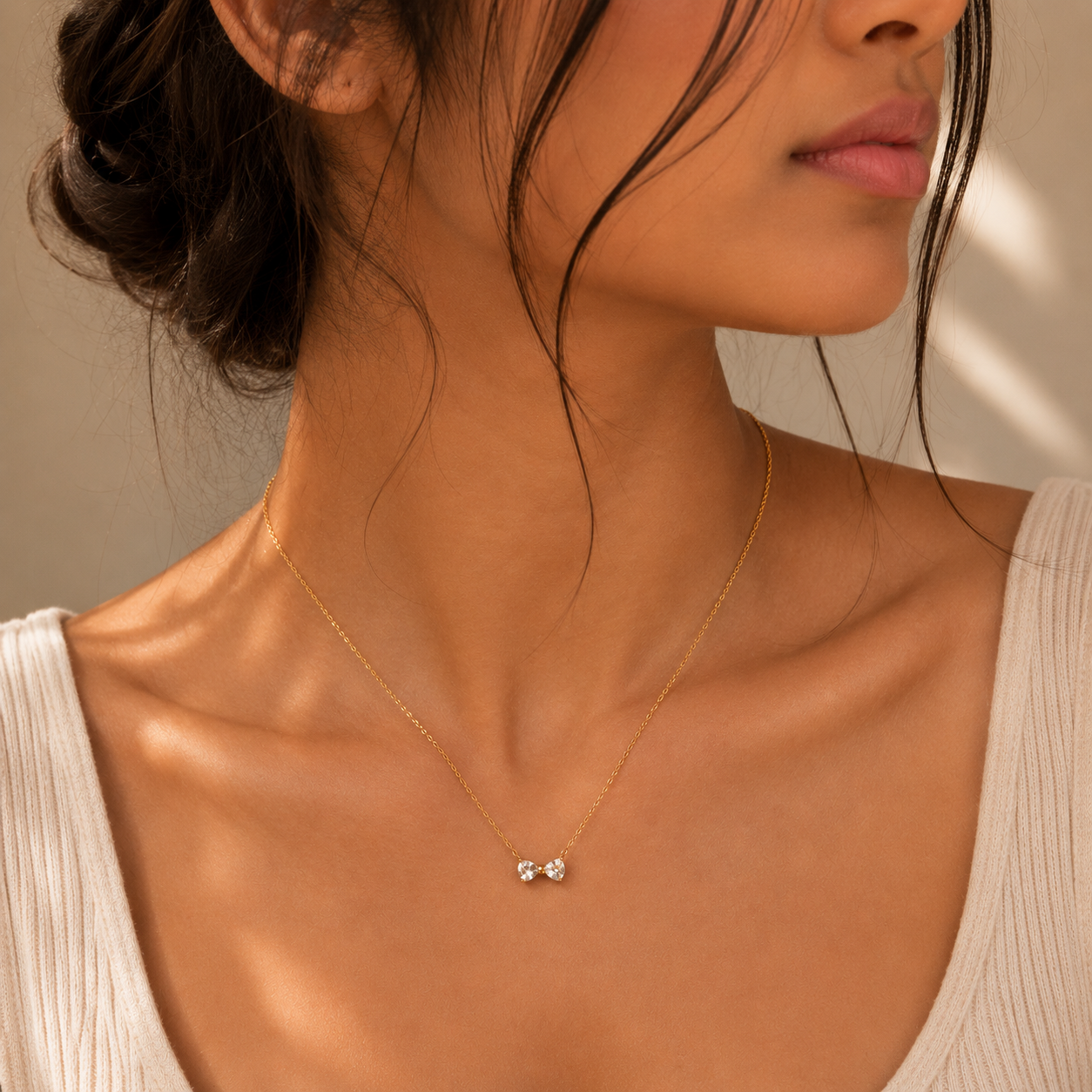 Petite Bow Crystal Necklace