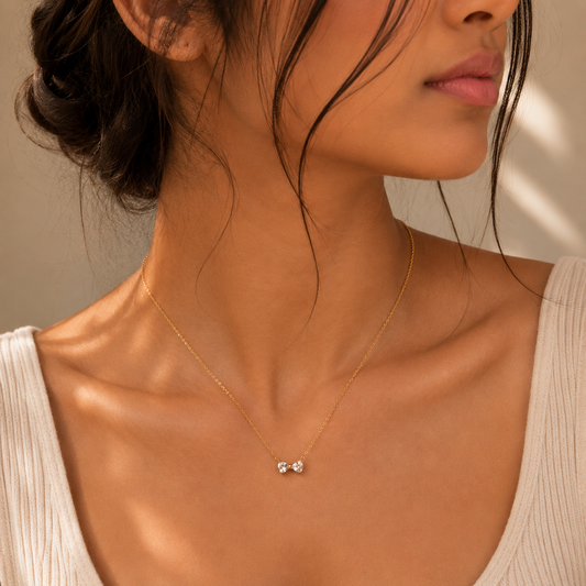 Petite Bow Crystal Necklace