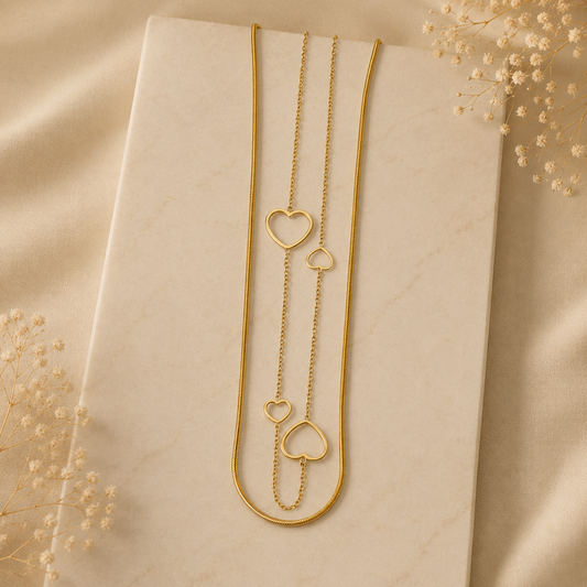 Demi Fine Double Heart Layered Necklace