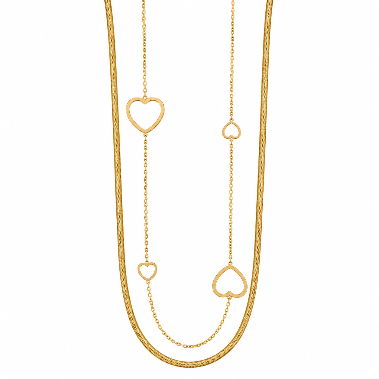 Demi Fine Double Heart Layered Necklace