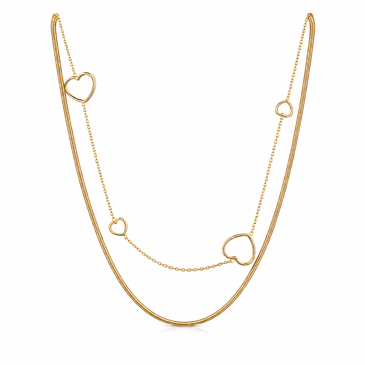 Demi Fine Double Heart Layered Necklace