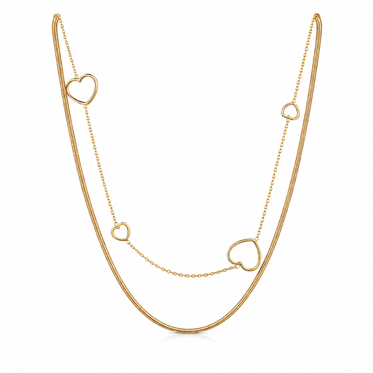 Demi Fine Double Heart Layered Necklace