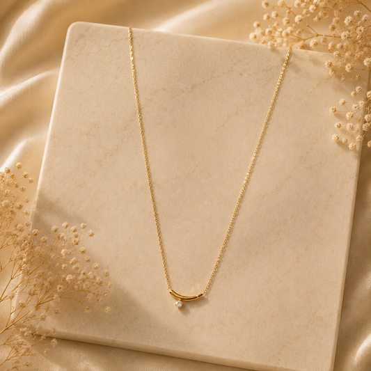 Demi Fine Crystal Curve Necklace