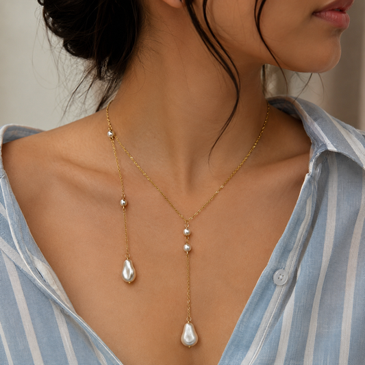 Elegant Pearl Cascade Necklace