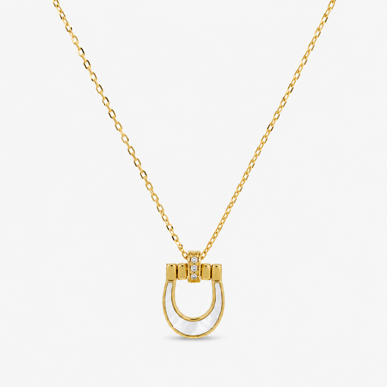 Demi Fine Mother of Pearl Horseshoe Necklace