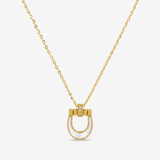 Demi Fine Mother of Pearl Horseshoe Necklace