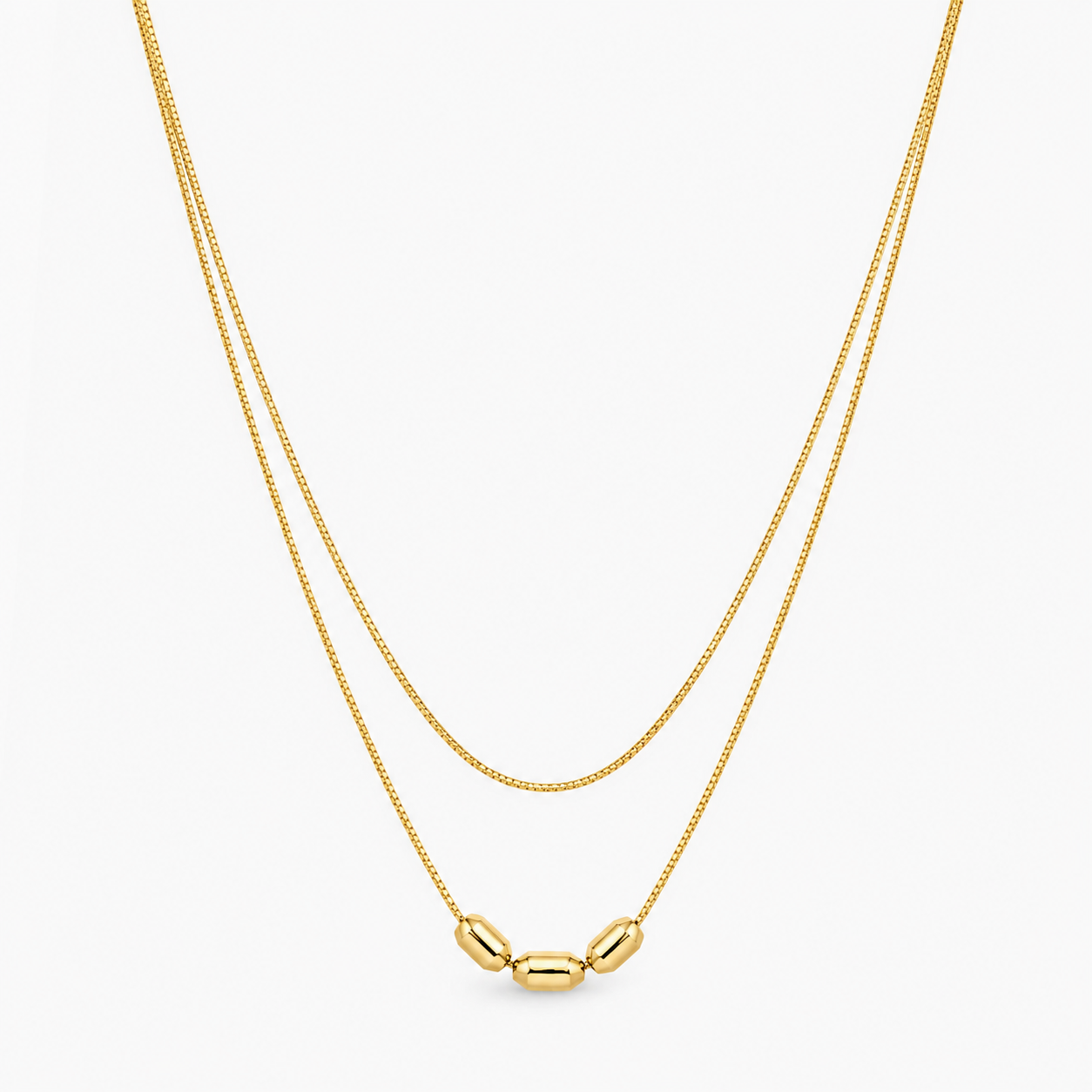 Demi Fine Layered Bead Accent Necklace