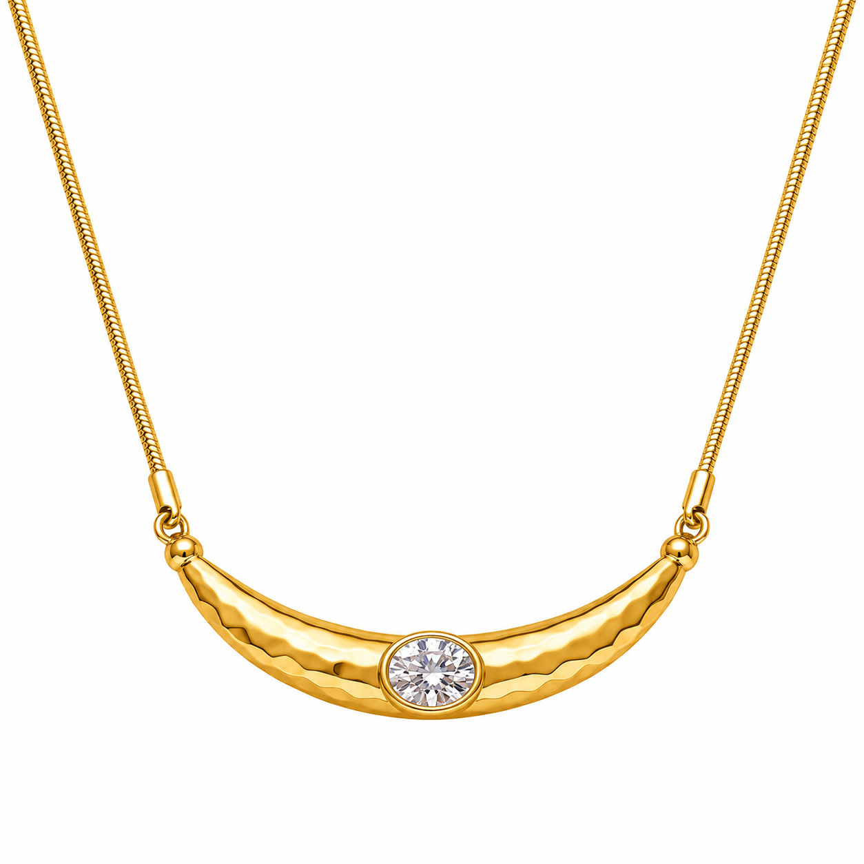 Demi Fine Luna Curve Crystal Necklace