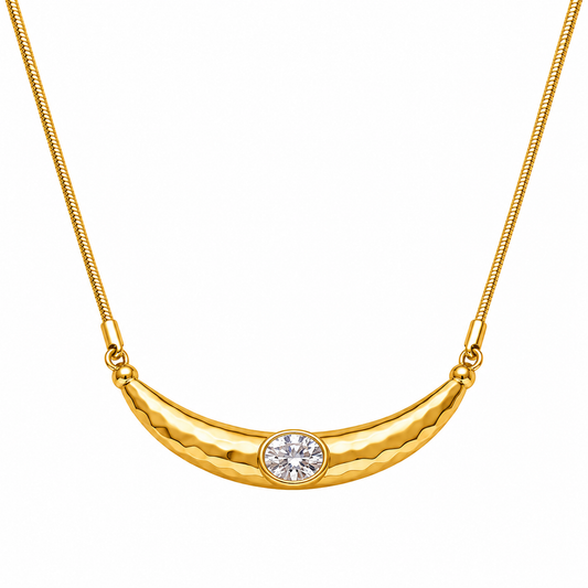 Demi Fine Luna Curve Crystal Necklace