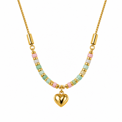 Pastel Heart Charm Necklace