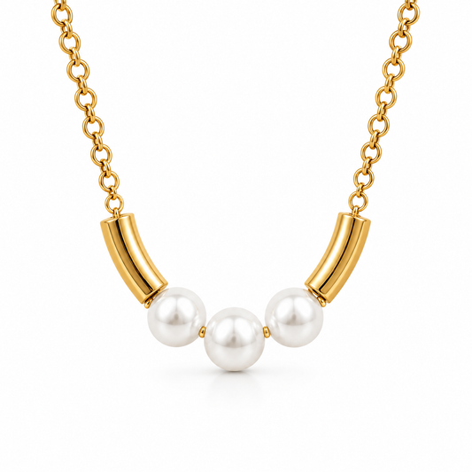 Demi Fine Triple Pearl Statement Necklace