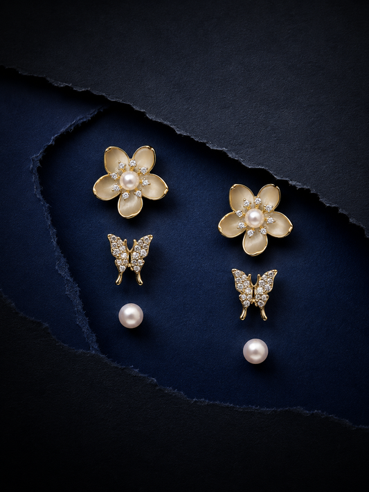Delicate Trio Stud Set of 3