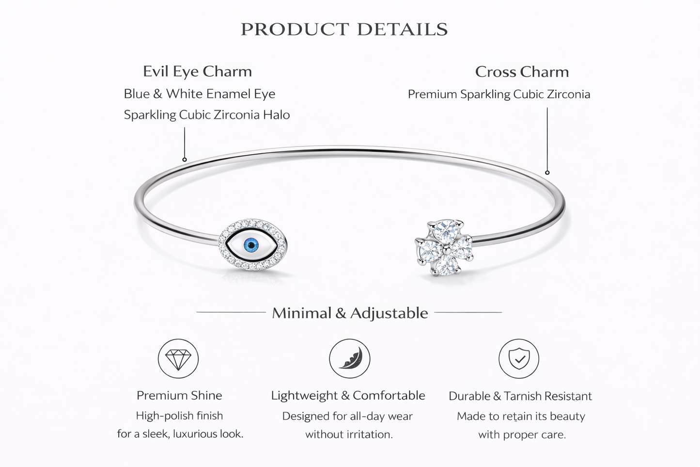 Evil Eye Cross Guard Bracelet