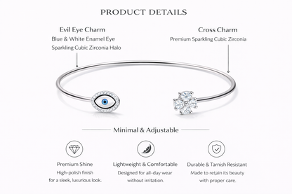 Evil Eye Cross Guard Bracelet