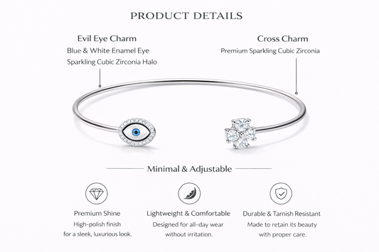 Evil Eye Cross Guard Bracelet