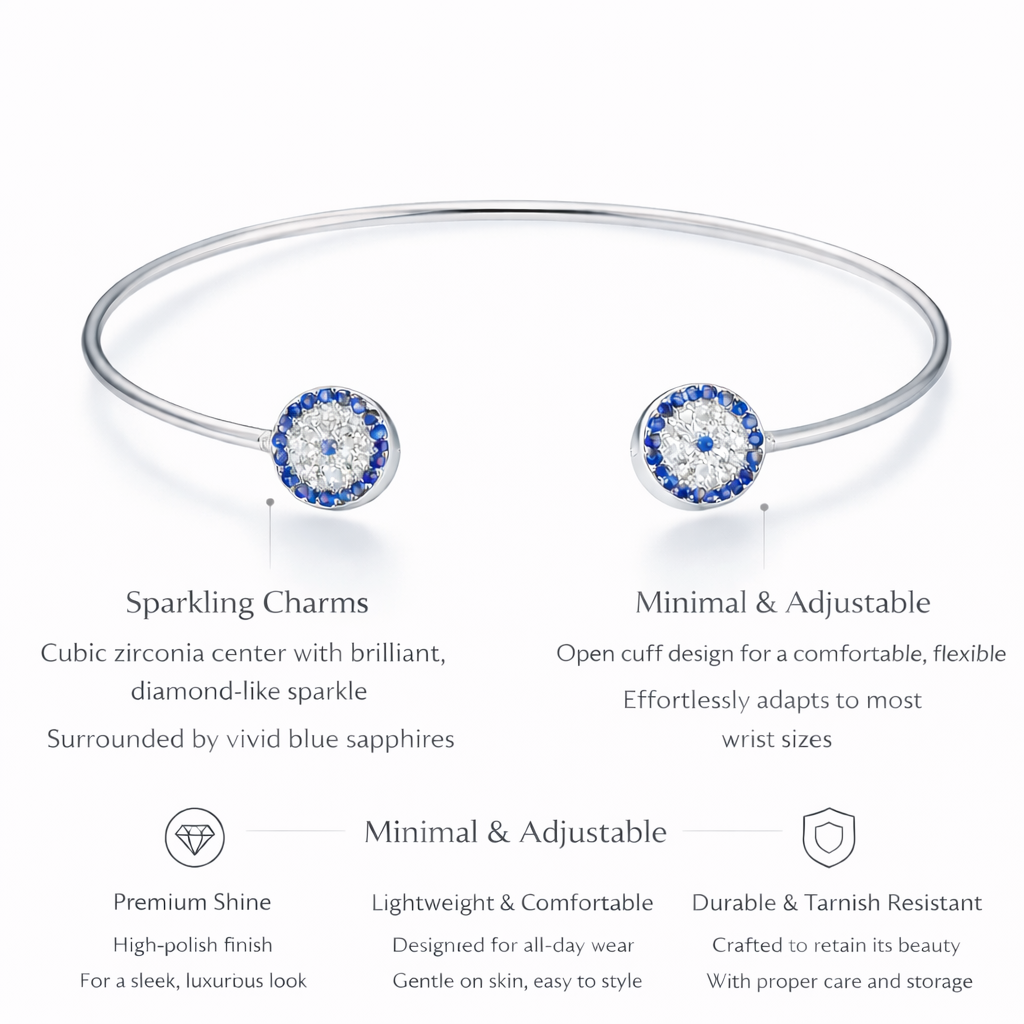Blue Orbit Evil Eye Bracelet