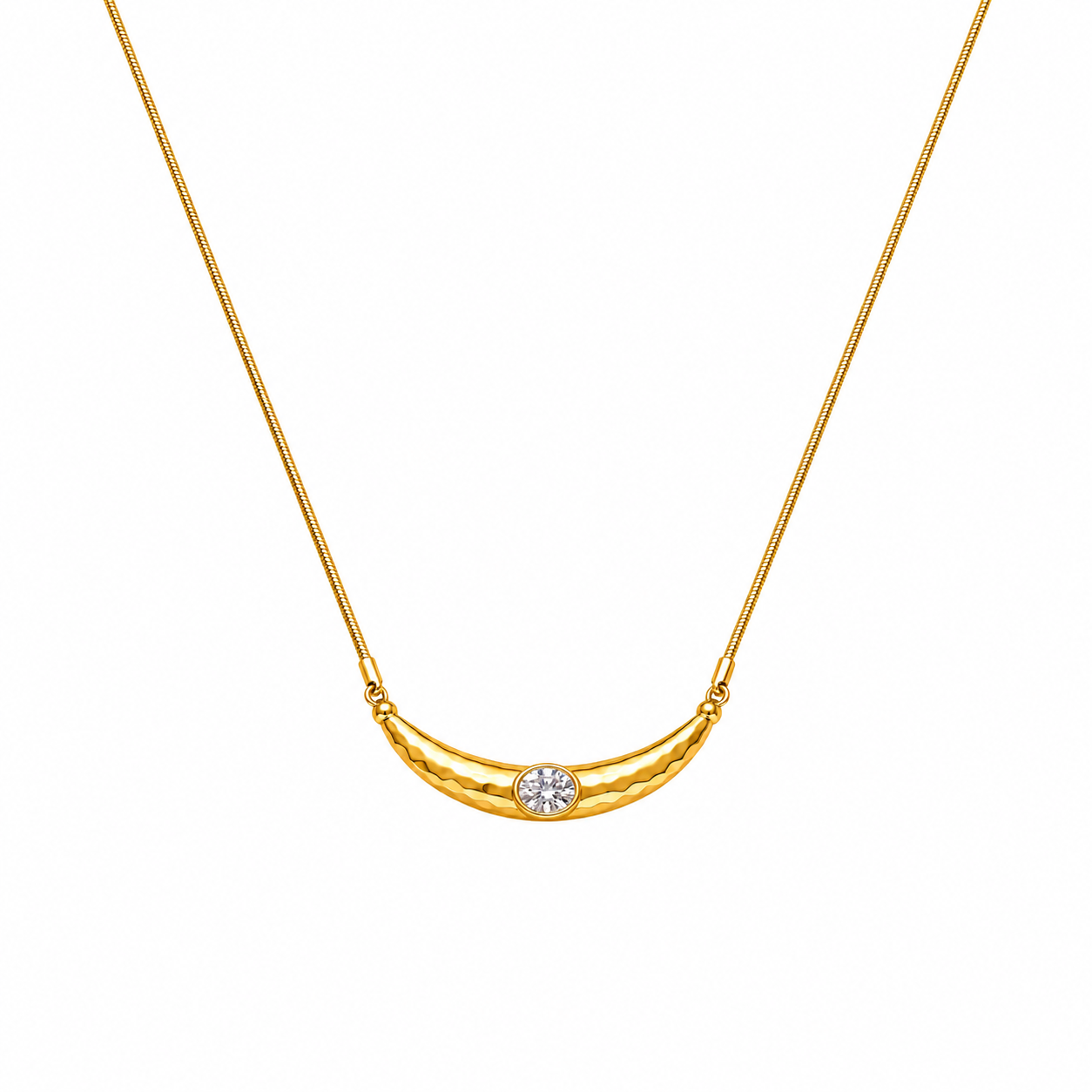 Demi Fine Luna Curve Crystal Necklace