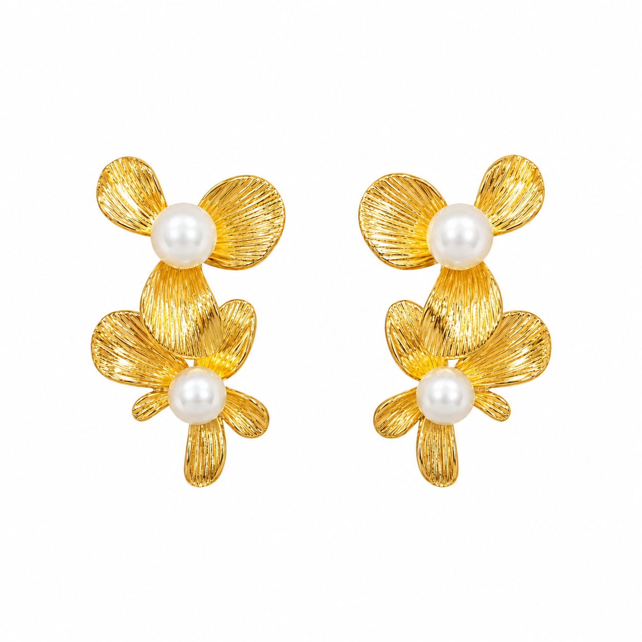 Demi fine Bloom Pearl Floral Earrings