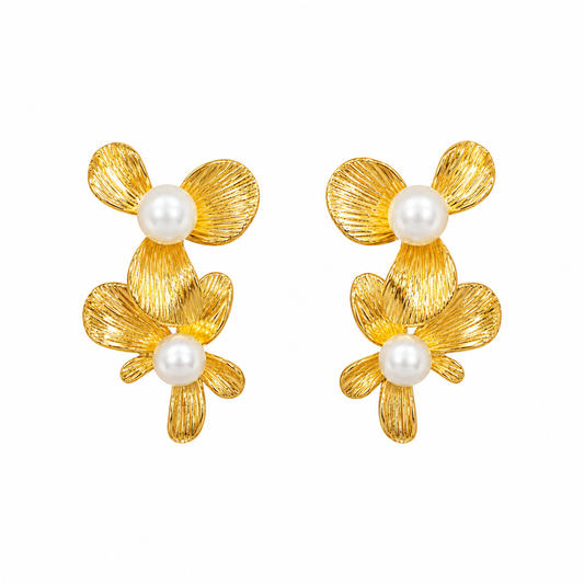 Demi fine Bloom Pearl Floral Earrings